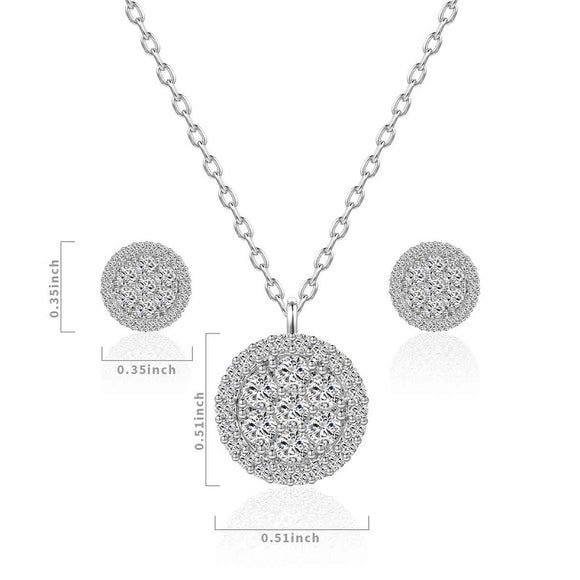 SILVER NECKLACE SET CLEAR STONES ( 3160 )