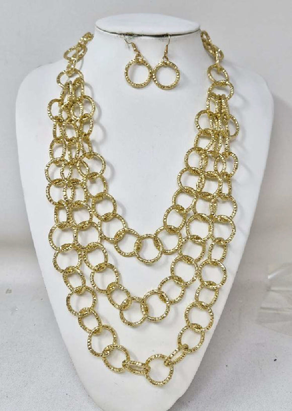 GOLD RING NECKLACE SET ( 11214 G )