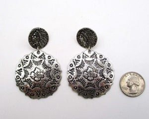 INDIAN COIN CIRCLE DESIGN POST EARRINGS ( 1289 SB )