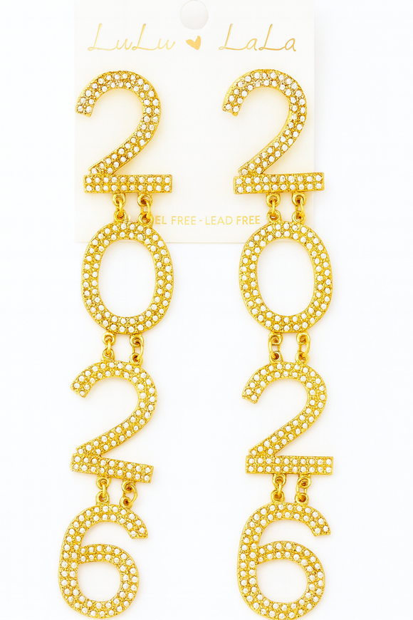 GOLD 2026 DANGLING EARRINGS ( 2732 GDCRY )