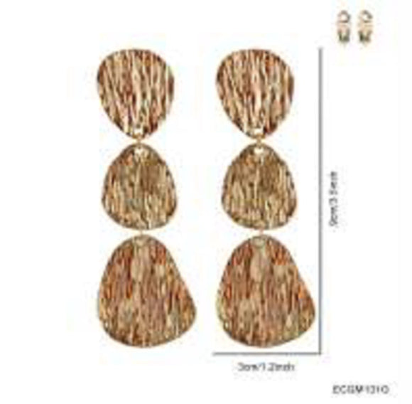 GOLD DANGLING CLIP ON EARRINGS ( 131 G )