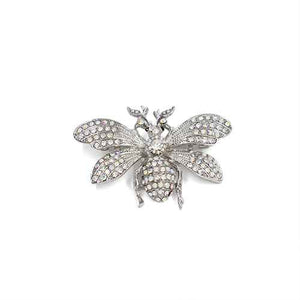 SILVER INSECT BROOCH CLEAR STONES ( 2023 CLR )