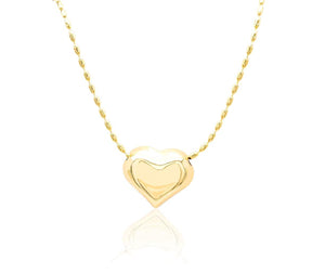 GOLD HEART BRASS NECKLACE ( 3271 G )