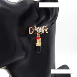 GOLD D LIPSTICK O R EARRINGS ( 3452 GDRED )