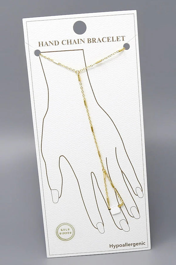 Gold Dipped Bar Hand Chain ( 6311 G )