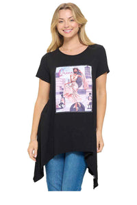 BLACK QUEEN WOMAN T SHIRT PLUS SIZE ( 0150 BKP )