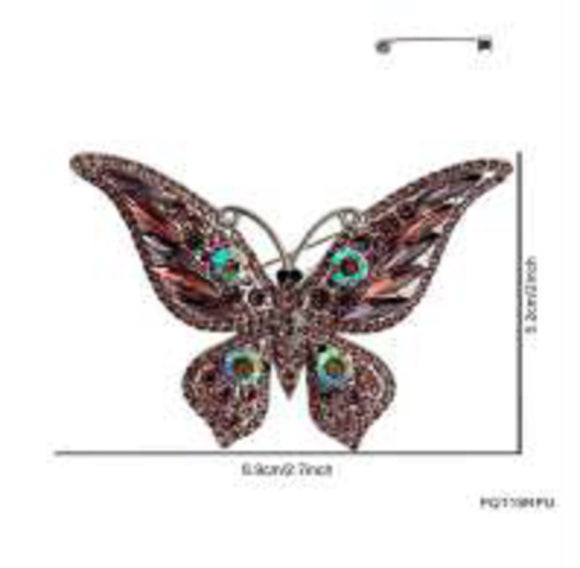 SILVER PURPLE BUTTERFLY BROOCH ( 119 RPU )