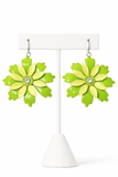 GREEN FLOWER EARRINGS ( 427 RHGR )