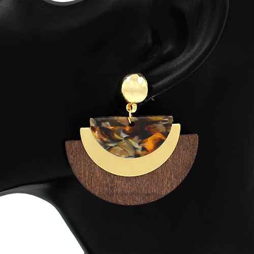 GOLD BROWN EARRINGS ( 2728 GDDBR )