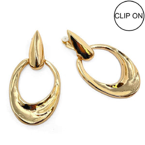 GOLD CLIP ON EARRINGS ( 20108 G )