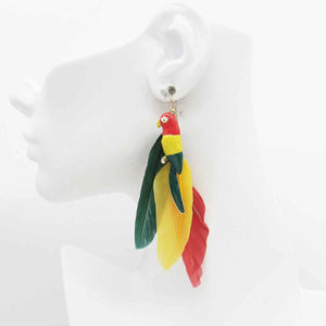 GOLD PARROT EARRINGS ( 0893 )