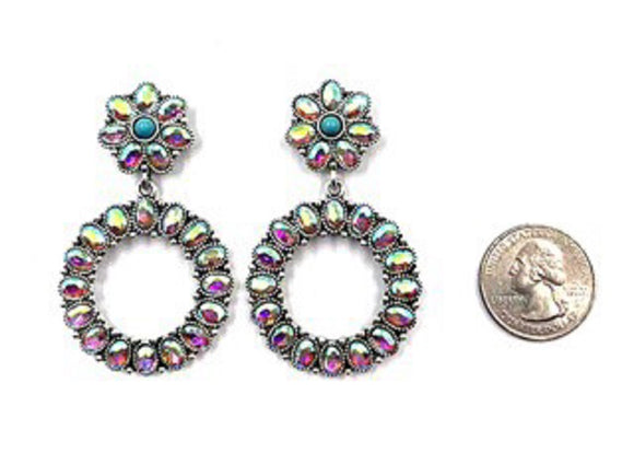 Silver Earrings AB Turquoise Stones ( 2331 SBTQAB )