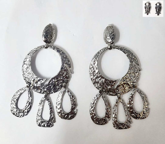 SILVER CLIP ON EARRINGS ( 20234 R )