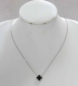 SILVER CLOVER DOUBLE PENDANT NECKLACE ( 500 S )