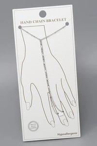 White Gold Dipped Chain Hand Chain ( 6308 R )
