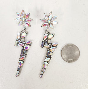 CRYSTAL LIGHTNING DANGLE EARRINGS ( 2451 SBAB )