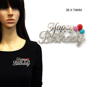 HAPPY BIRTHDAY BROOCH ( 2128 RDCLR )