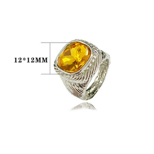 Silver Stretch Ring Champagne Color Stone ( 3248 CH )