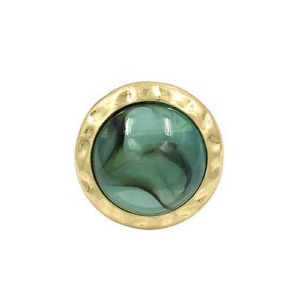 GOLD BLUE GREEN STONE STRETCH RING ( 2093 GDBZ )