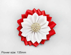 RED WHITE FLOWER BROOCH ( 1500 RDWHT )