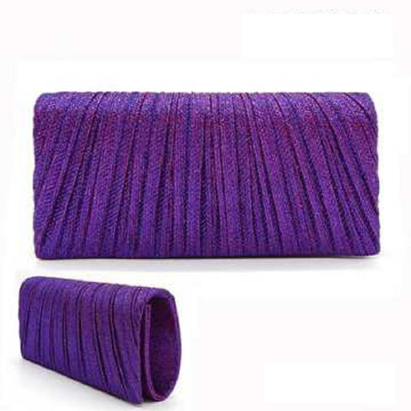 PURPLE SHINY CLUTCH CROSSBODY BAG PURSE ( 6137 PUR )