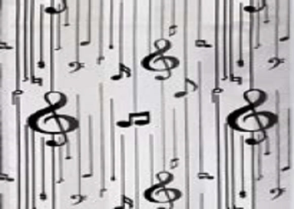 WHITE BLACK MUSIC NOTE SCARF ( 2005 WHBK )