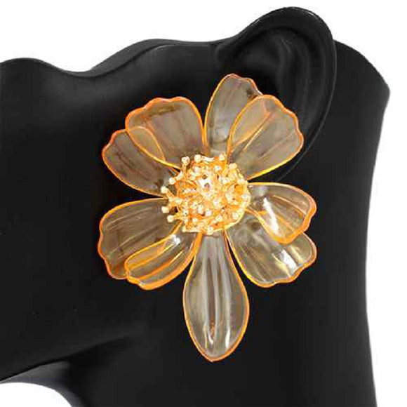 ORANGE FLOWER EARRINGS ( 2846 OR )