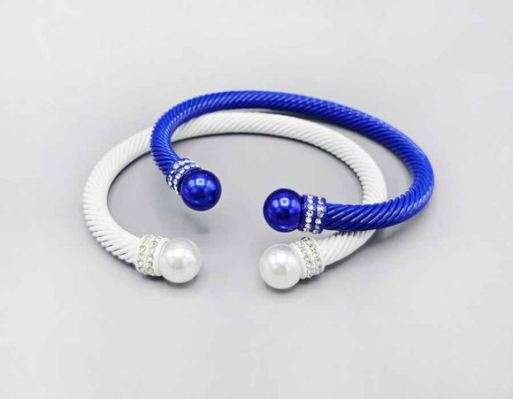 BLUE WHITE CUFF BANGLES ( 1591 BLWHT )