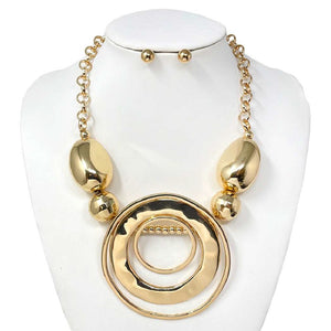 GOLD METAL NECKLACE SET ( 10770G )