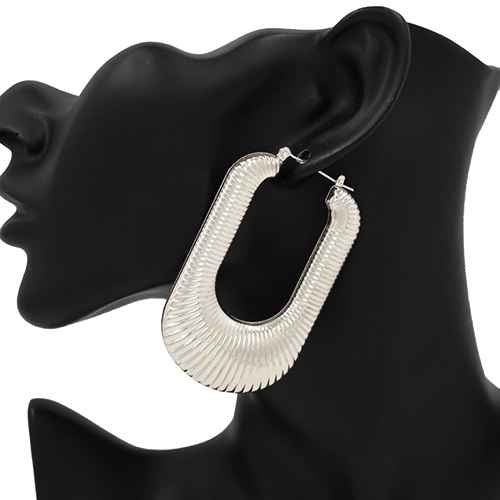 SILVER HOOP EARRINGS ( 2493 RD )