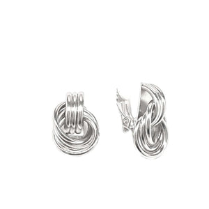 METAL KNOT HOOP CLIP ON EARRINGS ( 8313 RH )