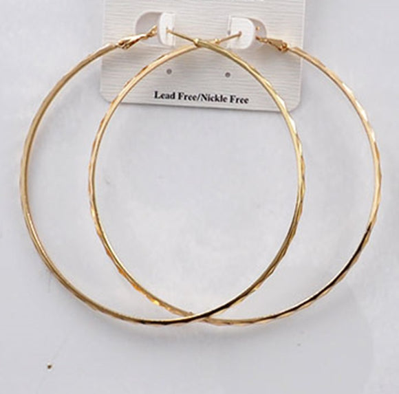 GOLD HOOP EARRINGS XL ( 2409 GXL )