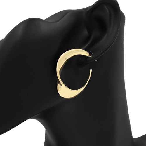 GOLD METAL HOOP EARRINGS ( 5275 GD )