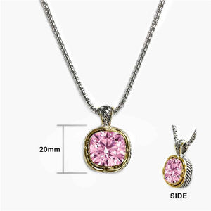 SILVER GOLD NECKLACE PINK ( 1089 PK )