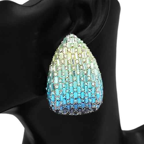 LIGHT BLUE STONE EARRINGS ( 2798 GDLBL )