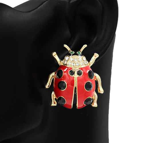 LARGE LADYBUG EARRINGS ( 4582 GD )