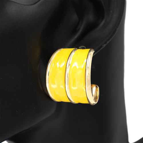 GOLD YELLOW HOOP EARINGS ( 2828 YW )