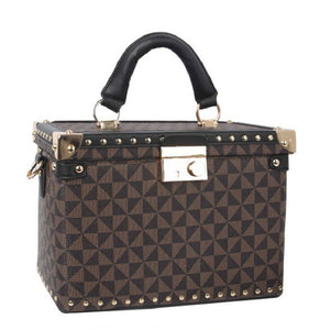SQUARE BROWN PURSE BAG ( 010 BR2 )