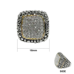 SILVER GOLD RING CLEAR CZ STONES SIZE 7 ( 3276 7 )