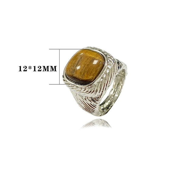 Silver Stretch Ring Tigereye Stone ( 3248 TE )