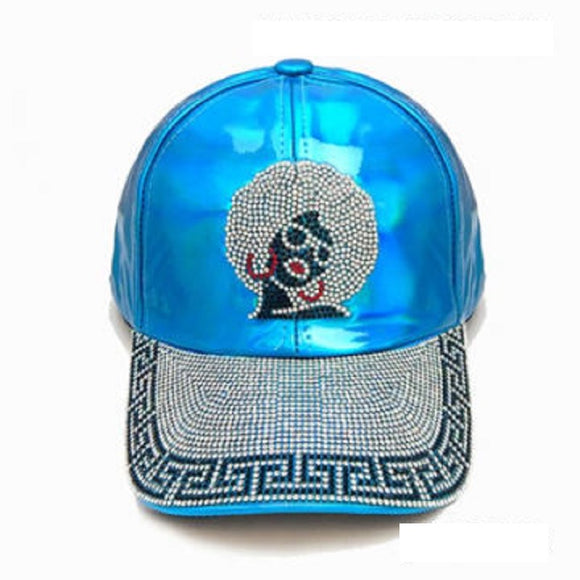 Blue Hat Clear Stones ( 8243 AFROBLU )
