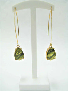 Dangling Gold Earrings CAMOUFLAGE PATTERN Stones ( 3097 CMFG )