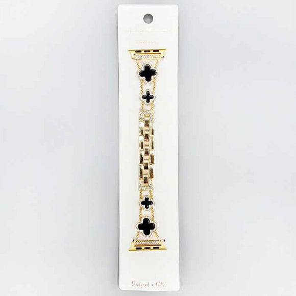 GOLD FASHION WATCH BAND QUATREFOIL ( 1558 GDBK )