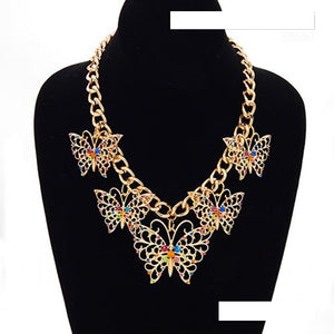 BUTTERFLY FILIGREE CHARM NECKLACE ( 8098 GDMLT )