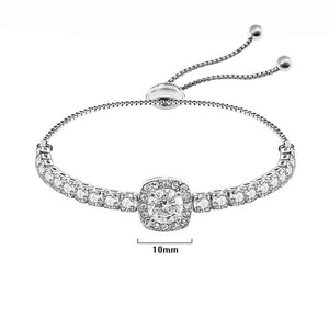 SILVER BRACELET CLEAR STONES ( 1277 )