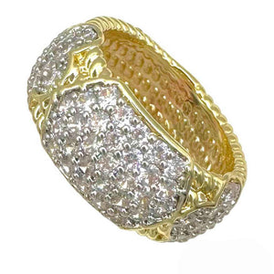 GOLD RING CZ STONES SIZE 7 ( 2176 7 )