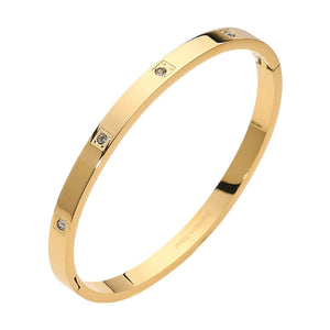 GOLD BANGLE CLEAR STONES ( 6223 G )
