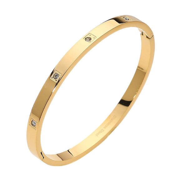 GOLD BANGLE CLEAR STONES ( 6223 G )