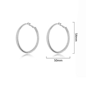 SILVER HOOP EARRINGS ( 1058 RH50 )