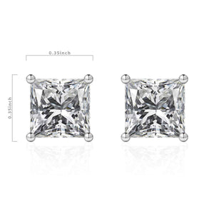 8mm SILVER CZ CUBIC ZIRCONIA STUD EARRINGS ( 0003 8 )